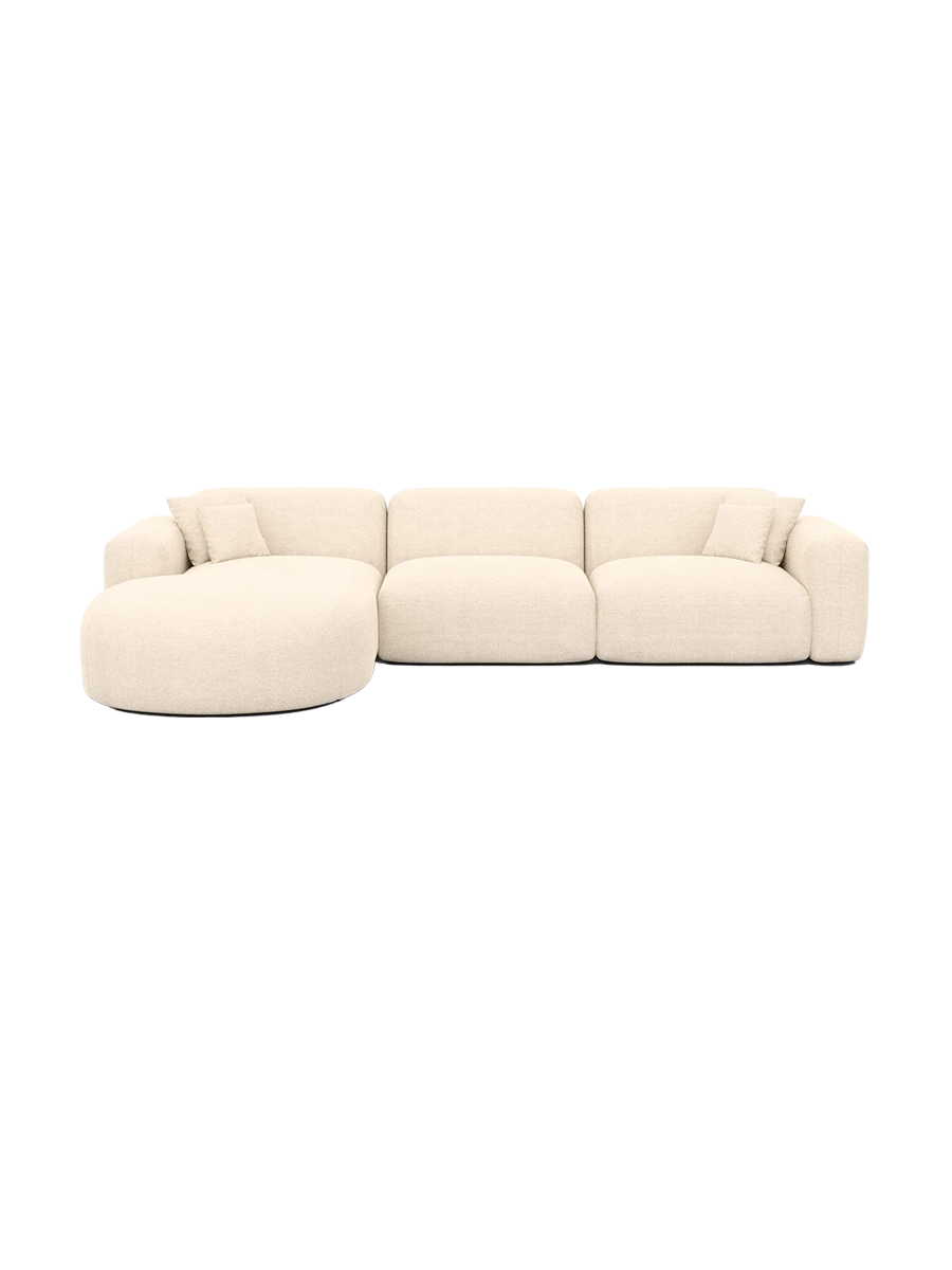 
4-Sitzer Design Ecksofas „Aras“ mit Strukturstoff-Bezug - Strukturstoff Anthrazit / Eckteil links