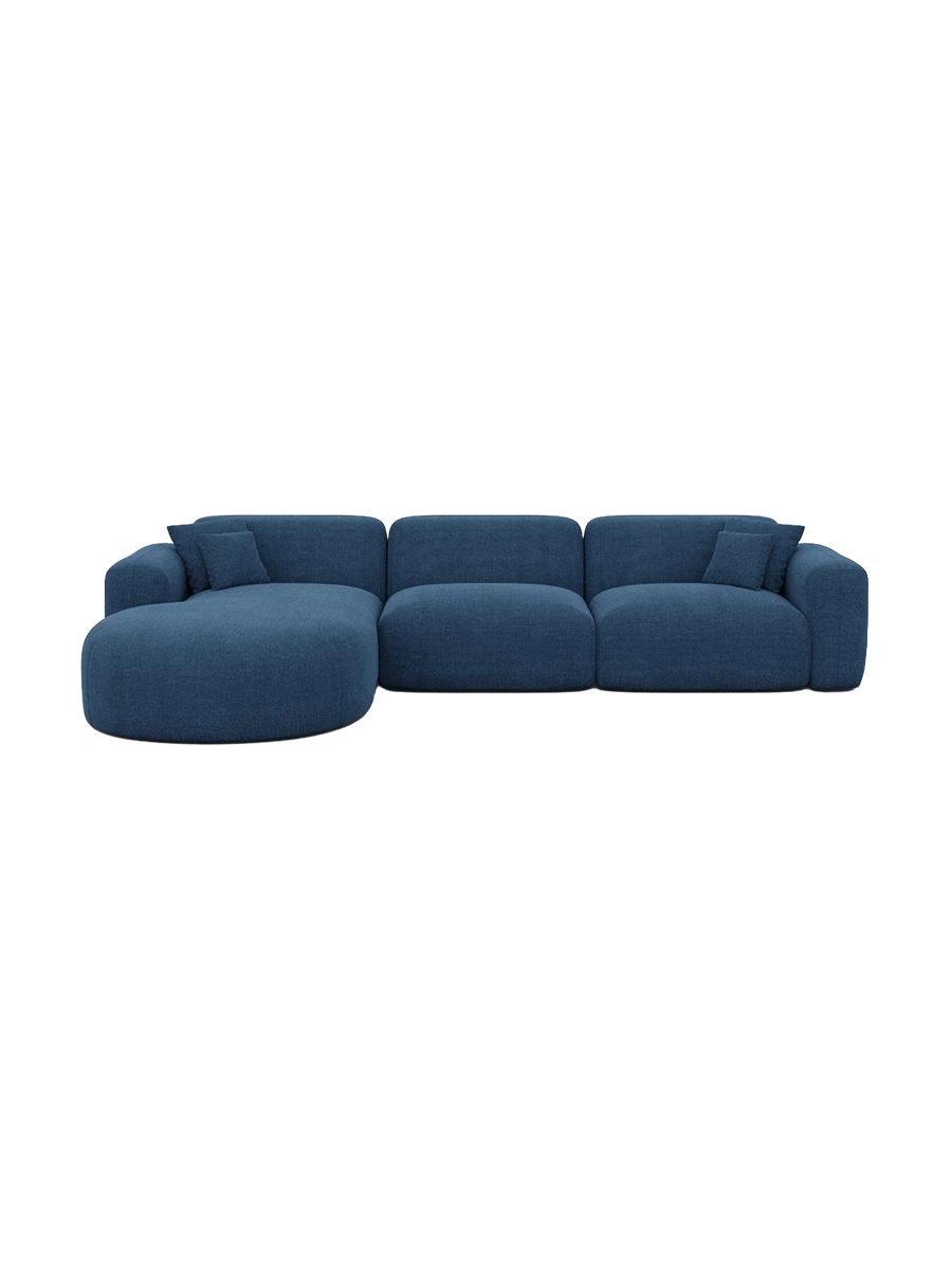 
4-Sitzer Design Ecksofas „Aras“ mit Strukturstoff-Bezug - Strukturstoff Anthrazit / Eckteil links