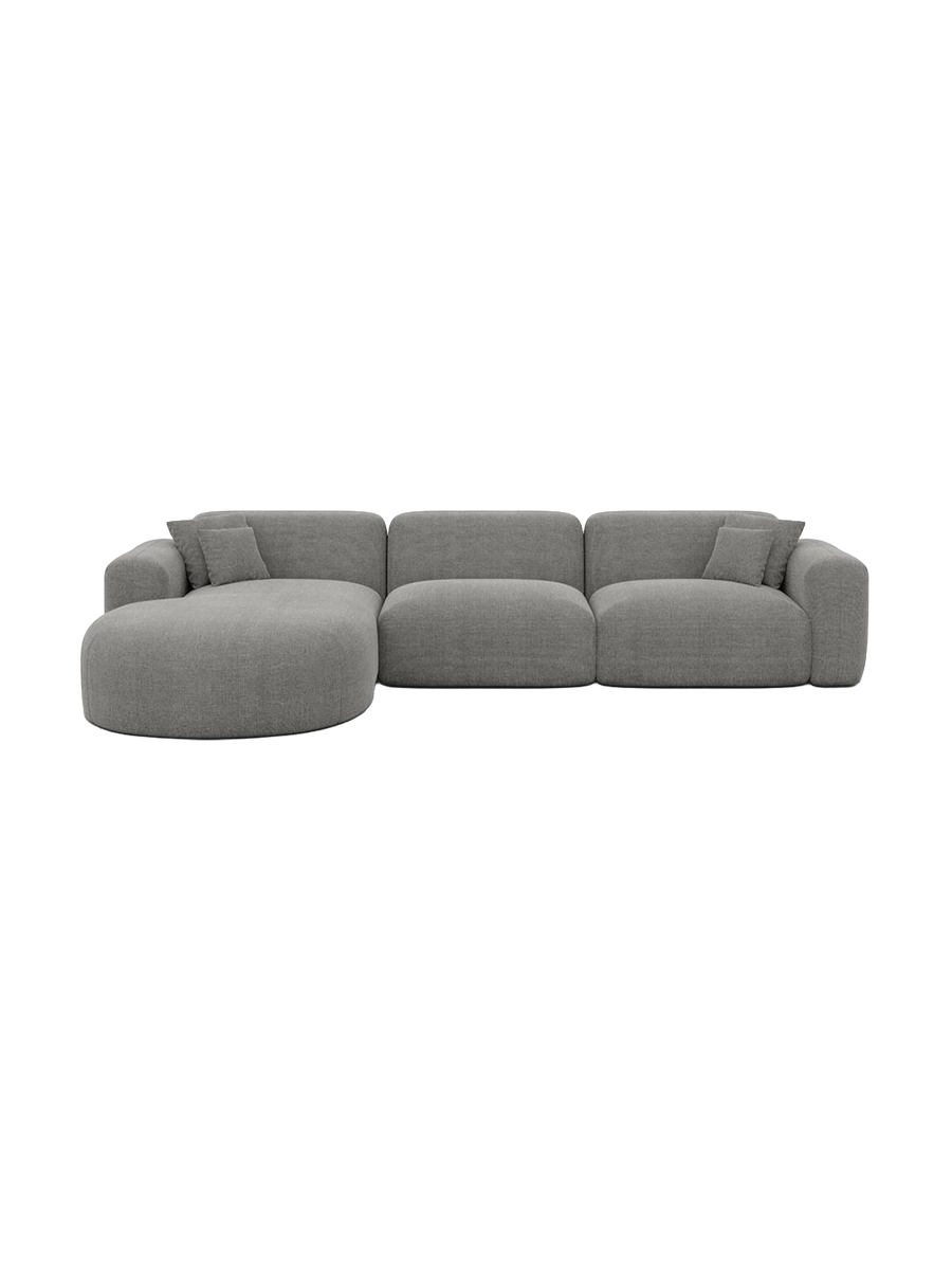 
4-Sitzer Design Ecksofas „Aras“ mit Strukturstoff-Bezug - Strukturstoff Anthrazit / Eckteil links