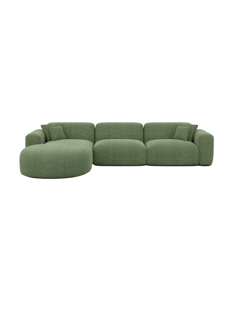 
4-Sitzer Design Ecksofas „Aras“ mit Strukturstoff-Bezug - Strukturstoff Anthrazit / Eckteil links