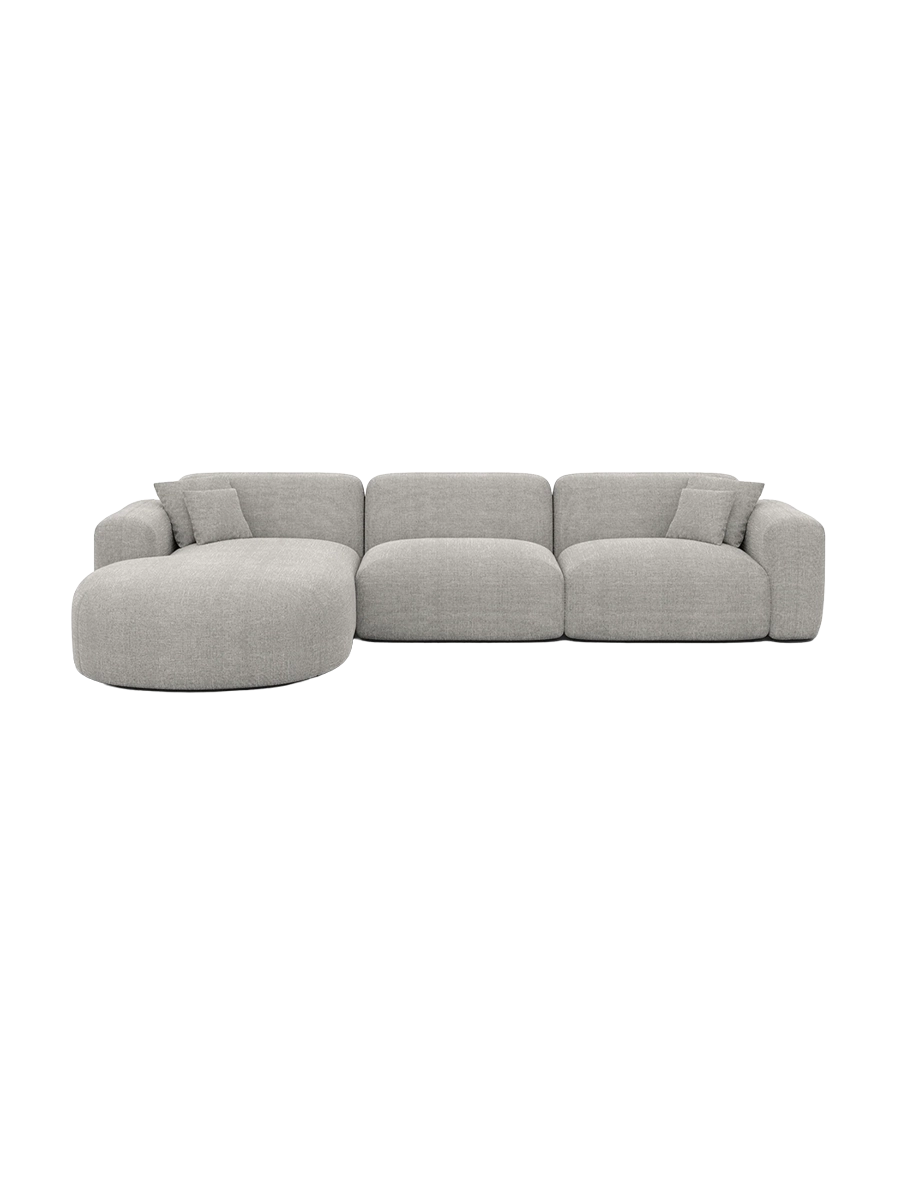 
4-Sitzer Design Ecksofas „Aras“ mit Strukturstoff-Bezug - Strukturstoff Anthrazit / Eckteil links