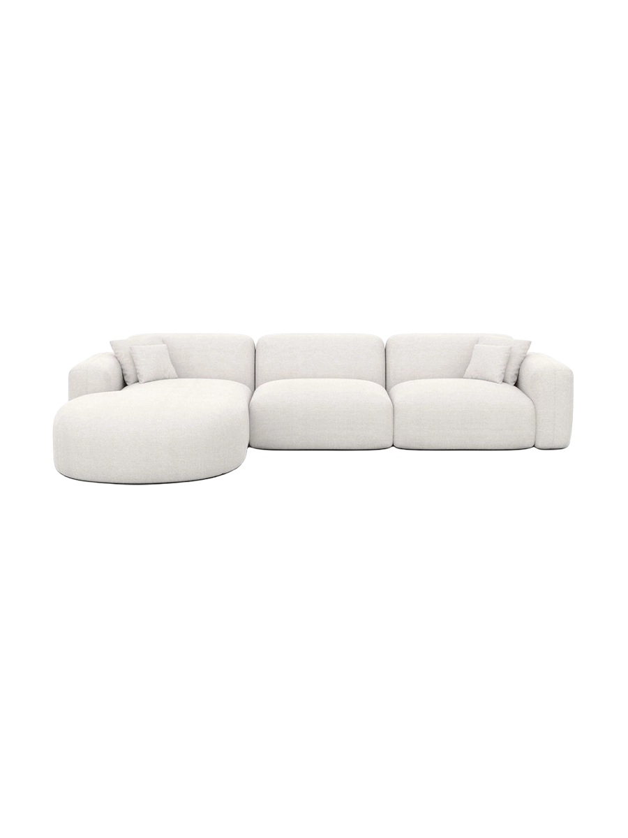 
4-Sitzer Design Ecksofas „Aras“ mit Strukturstoff-Bezug - Strukturstoff Anthrazit / Eckteil links