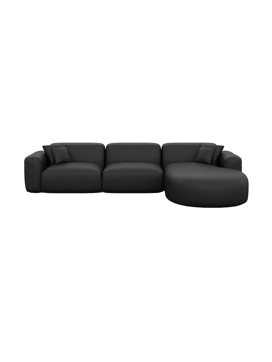 
4-Sitzer Design Echtleder Ecksofa „Aras“ - Echtleder Beige / Eckteil links