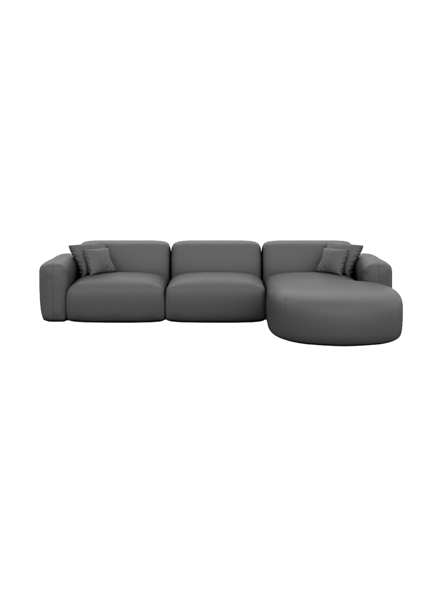 
4-Sitzer Design Echtleder Ecksofa „Aras“ - Echtleder Beige / Eckteil links