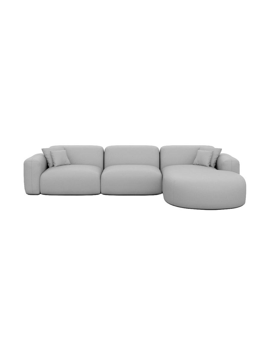 
4-Sitzer Design Echtleder Ecksofa „Aras“ - Echtleder Beige / Eckteil links