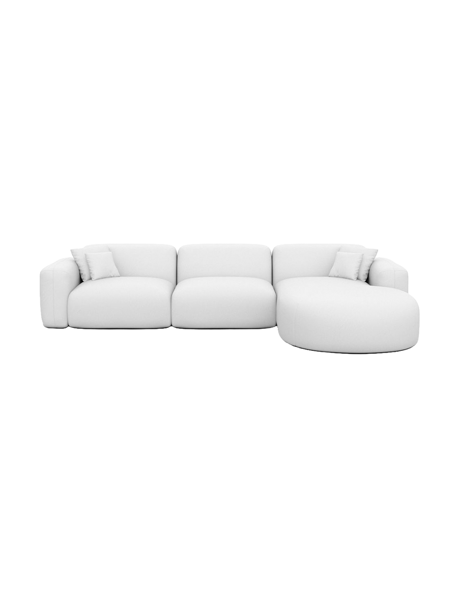 
4-Sitzer Design Echtleder Ecksofa „Aras“ - Echtleder Beige / Eckteil links