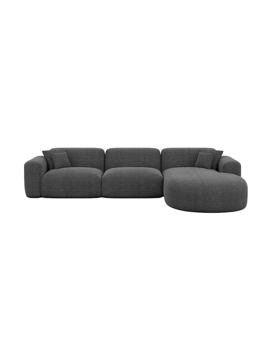 
4-Sitzer Design Ecksofas „Aras“ mit Strukturstoff-Bezug - Strukturstoff Anthrazit / Eckteil links