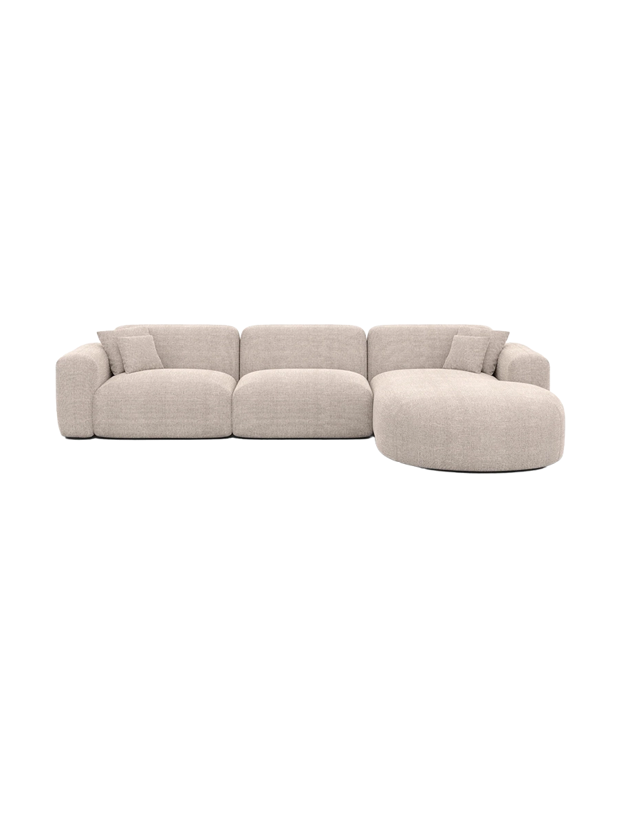 
4-Sitzer Design Ecksofas „Aras“ mit Strukturstoff-Bezug - Strukturstoff Anthrazit / Eckteil links