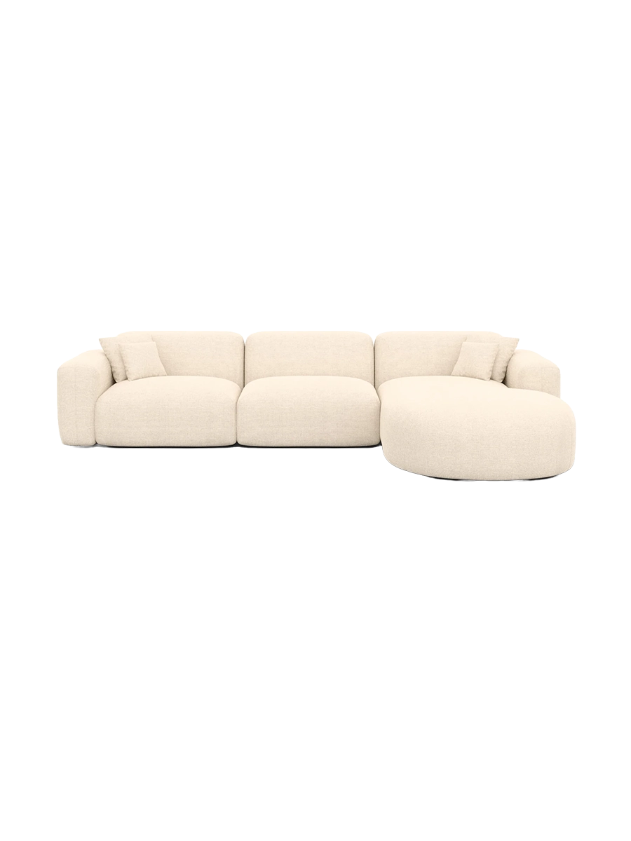 
4-Sitzer Design Ecksofas „Aras“ mit Strukturstoff-Bezug - Strukturstoff Anthrazit / Eckteil links