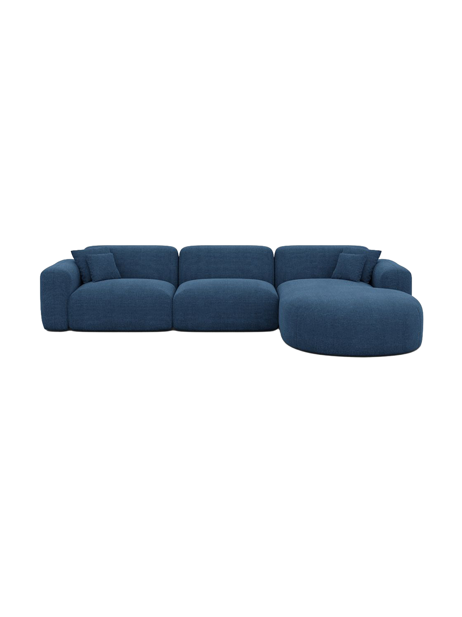 
4-Sitzer Design Ecksofas „Aras“ mit Strukturstoff-Bezug - Strukturstoff Anthrazit / Eckteil links