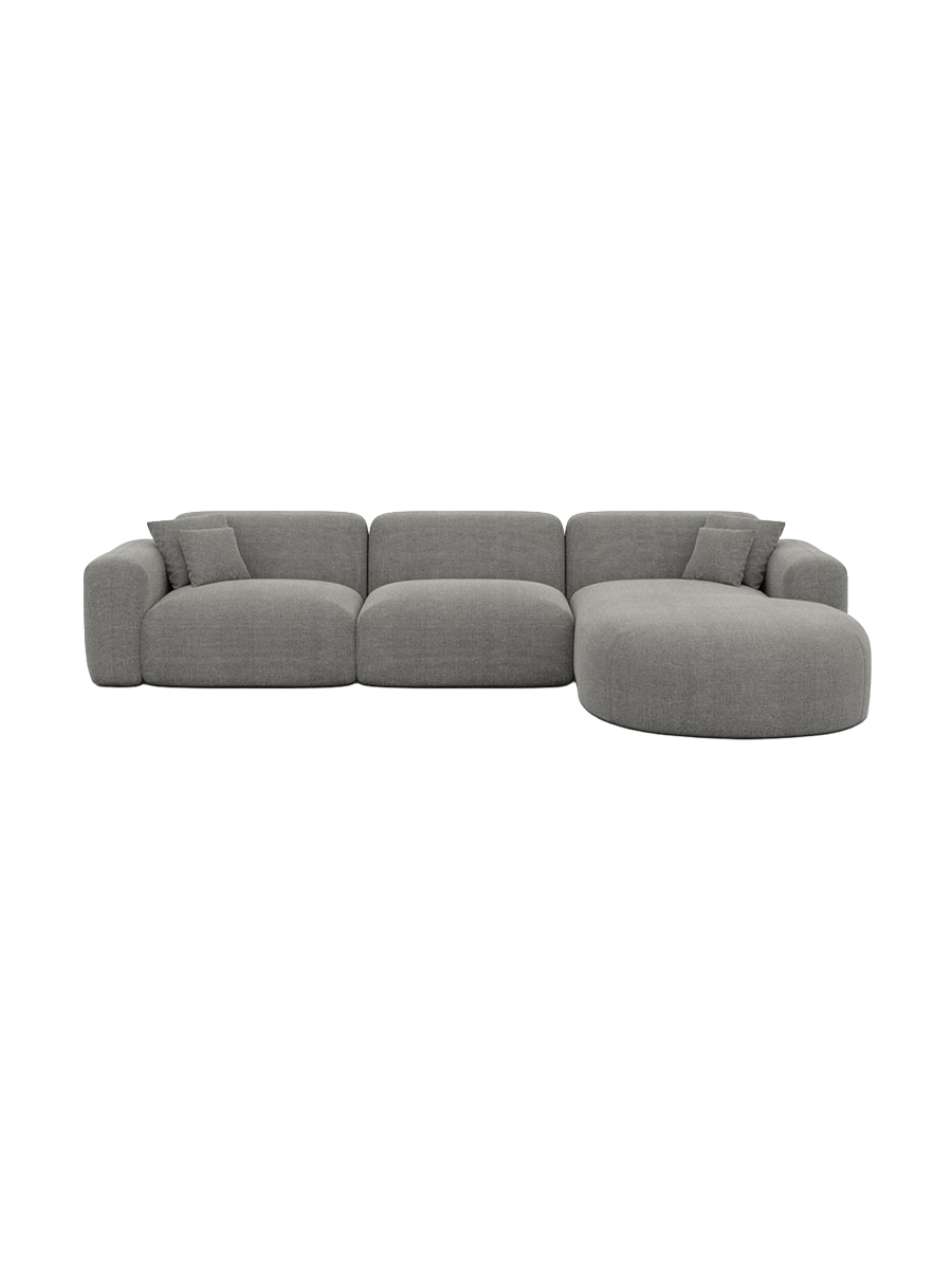 
4-Sitzer Design Ecksofas „Aras“ mit Strukturstoff-Bezug - Strukturstoff Anthrazit / Eckteil links