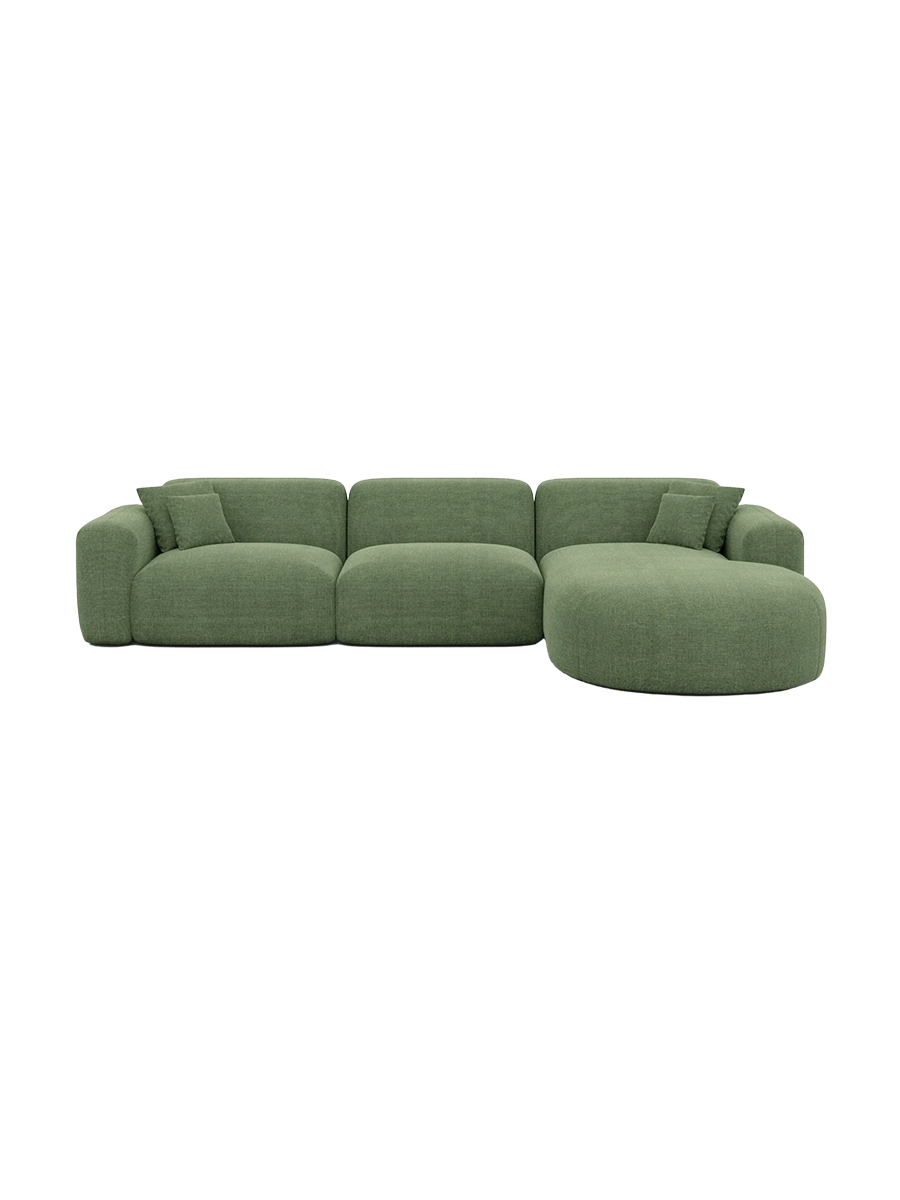 
4-Sitzer Design Ecksofas „Aras“ mit Strukturstoff-Bezug - Strukturstoff Anthrazit / Eckteil links