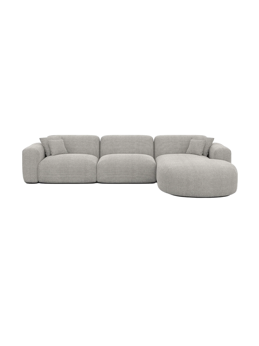 
4-Sitzer Design Ecksofas „Aras“ mit Strukturstoff-Bezug - Strukturstoff Anthrazit / Eckteil links