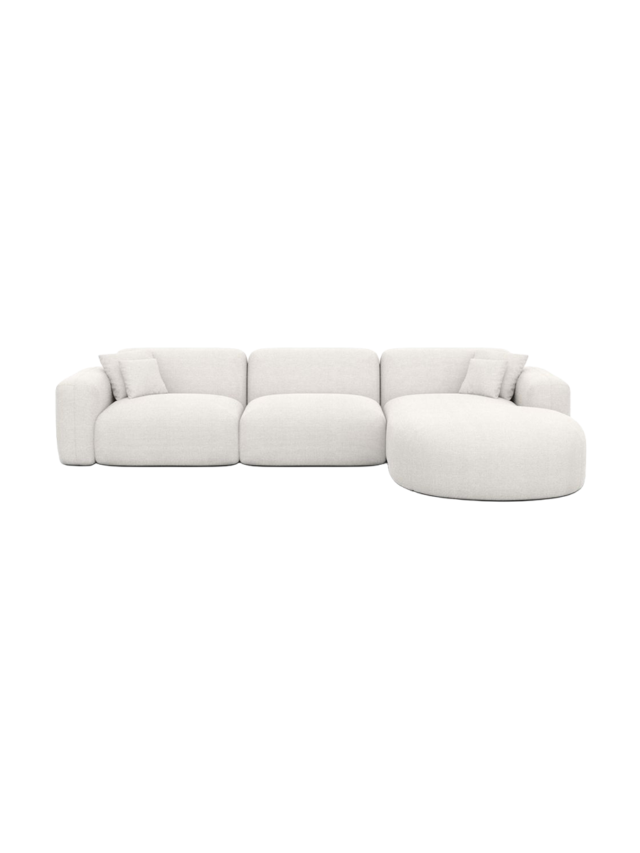 
4-Sitzer Design Ecksofas „Aras“ mit Strukturstoff-Bezug - Strukturstoff Anthrazit / Eckteil links