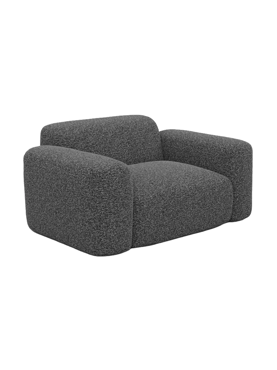 
Design Loungesessel „Aras“ mit Bouclé-Bezug - Bouclé Graphit