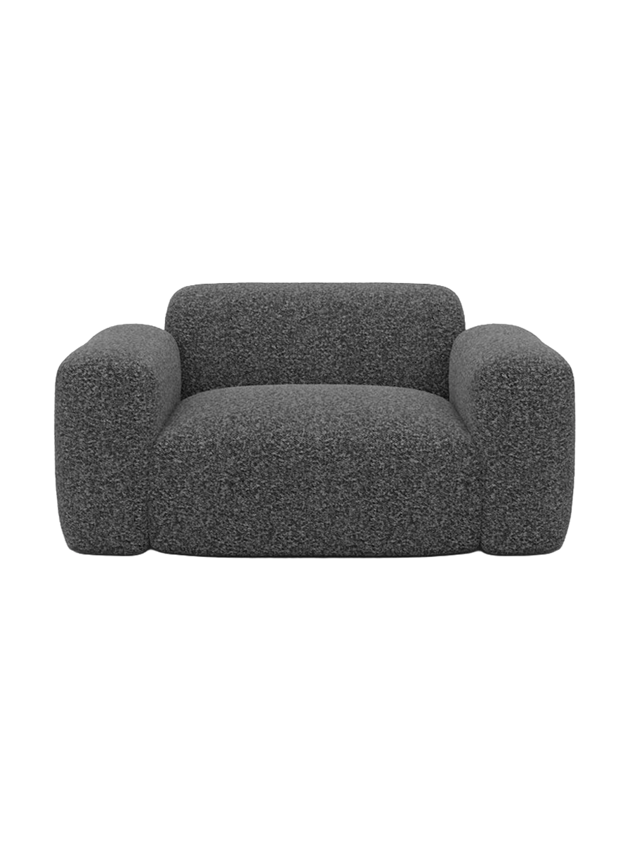 
Design Loungesessel „Aras“ mit Bouclé-Bezug - Bouclé Graphit