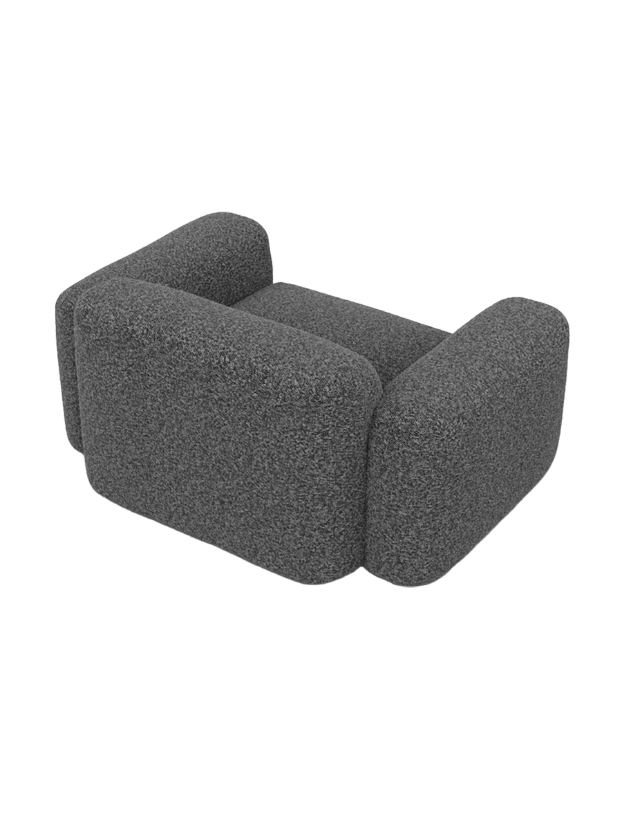 
Design Loungesessel „Aras“ mit Bouclé-Bezug - Bouclé Graphit