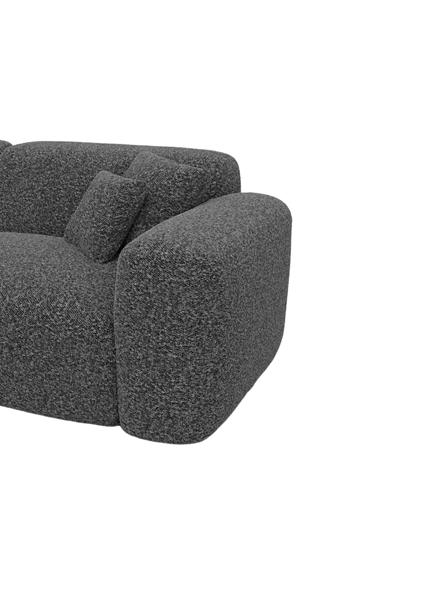 
Design Loungesessel „Aras“ mit Bouclé-Bezug - Bouclé Graphit