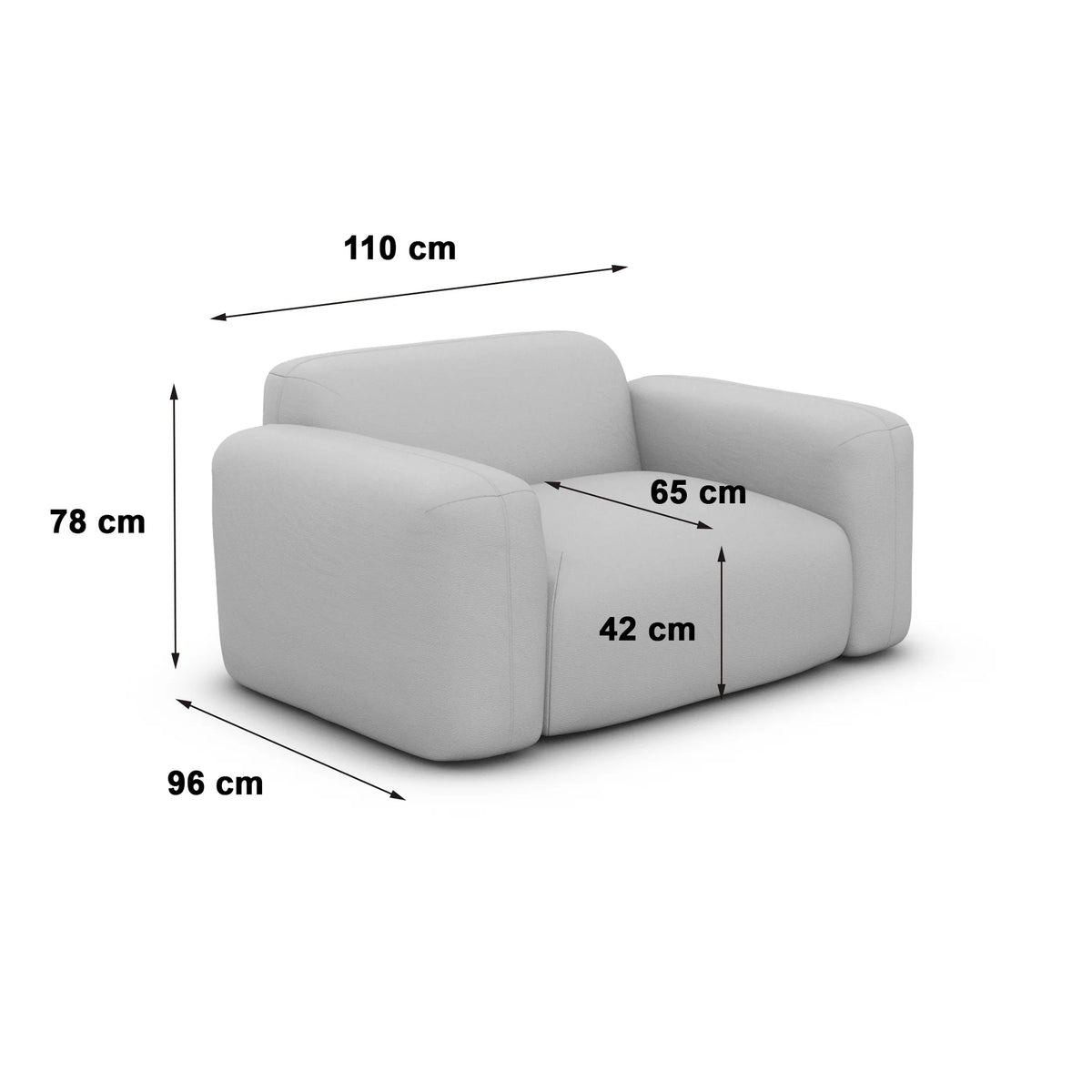 
Design Loungesessel „Aras“ mit Bouclé-Bezug - Bouclé Graphit
