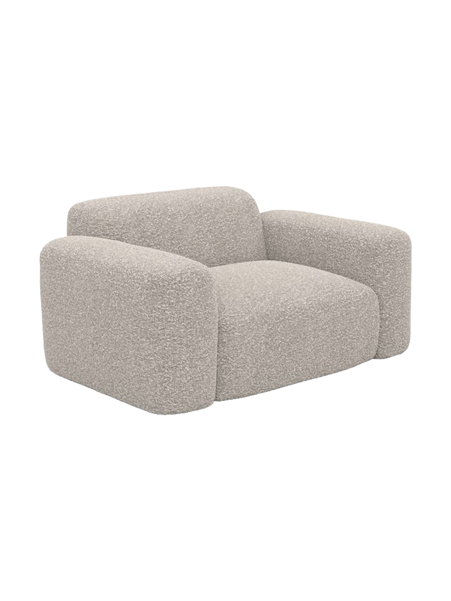 
Design Loungesessel „Aras“ mit Bouclé-Bezug - Bouclé Graphit