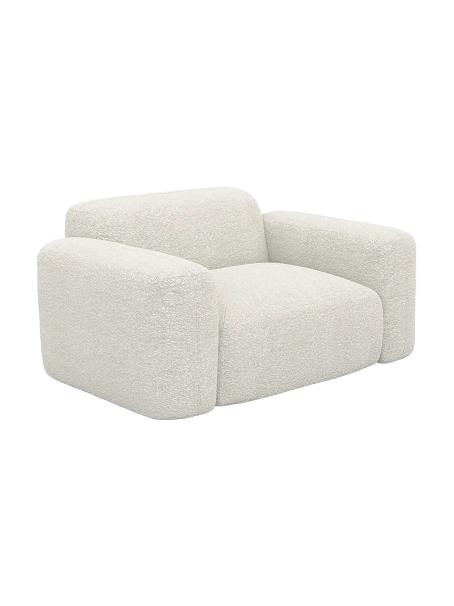 
Design Loungesessel „Aras“ mit Bouclé-Bezug - Bouclé Graphit
