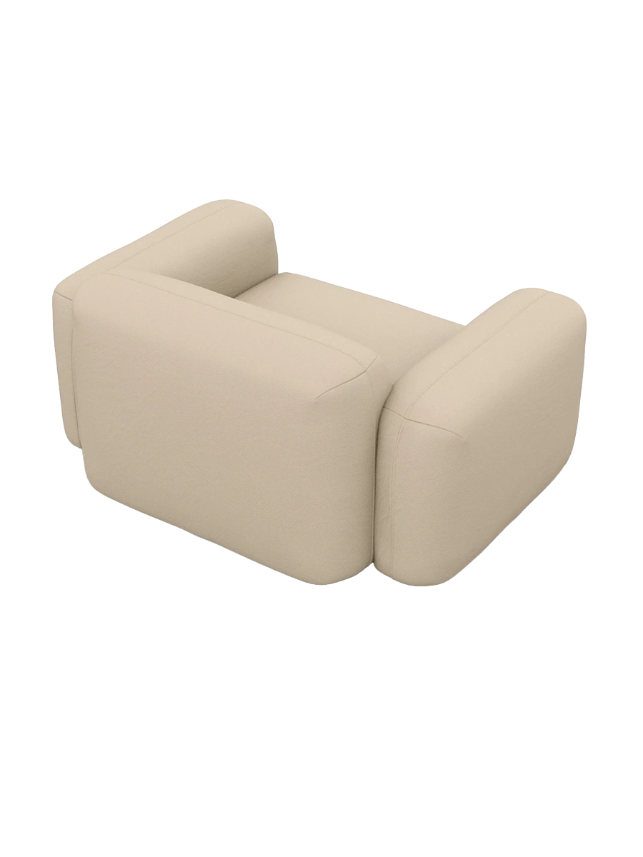 
Design Echtleder Loungesessel „Aras“ - Echtleder Beige