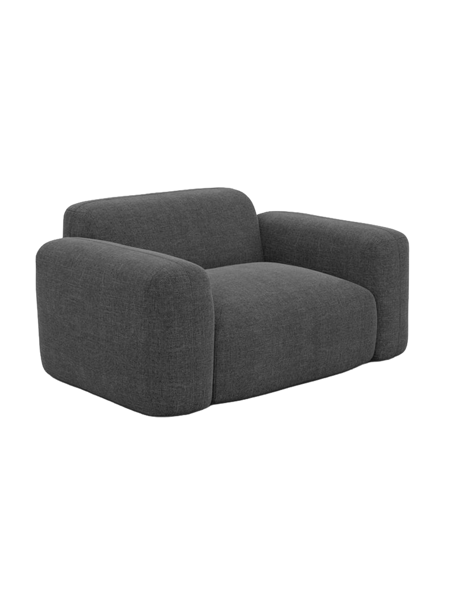 
Design Loungesessel „Aras“ mit Strukturstoff-Bezug - Strukturstoff Anthrazit