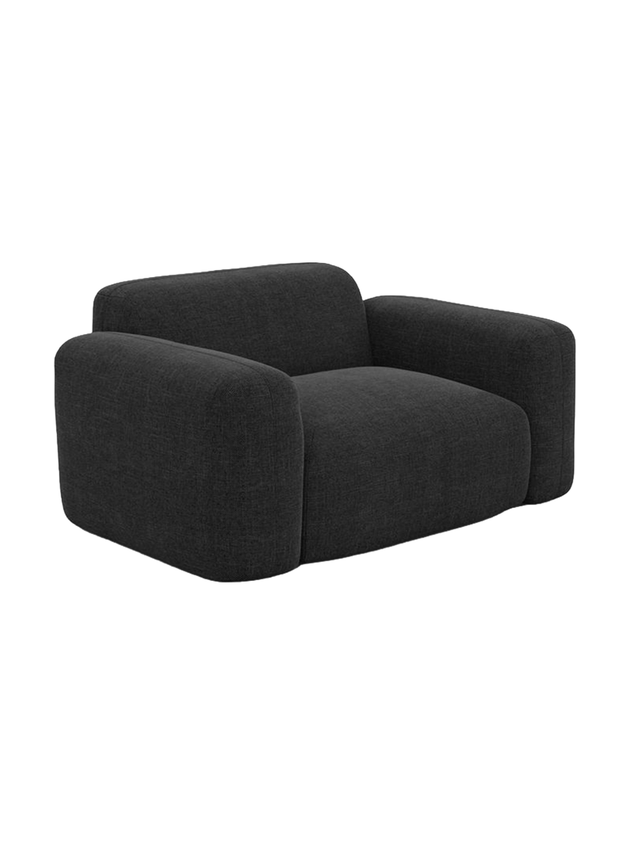 
Design Loungesessel „Aras“ mit Strukturstoff-Bezug - Strukturstoff Anthrazit