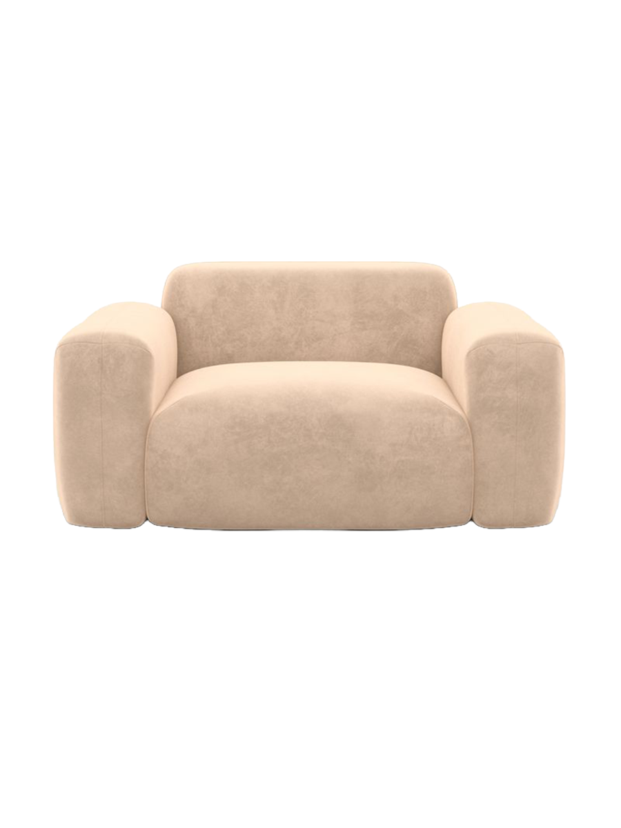 
Design Loungesessel „Aras“ mit Samtbezug - Samtbezug Beige