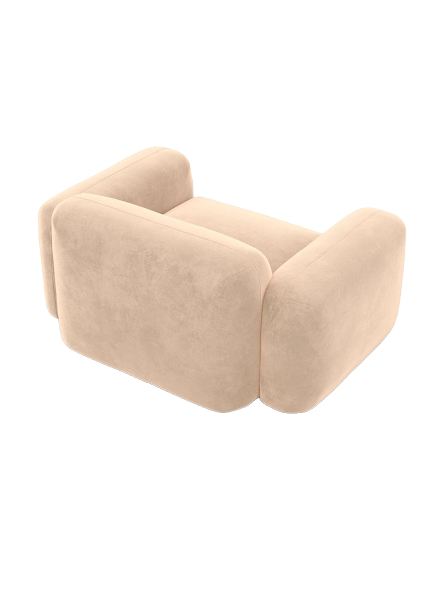 
Design Loungesessel „Aras“ mit Samtbezug - Samtbezug Beige