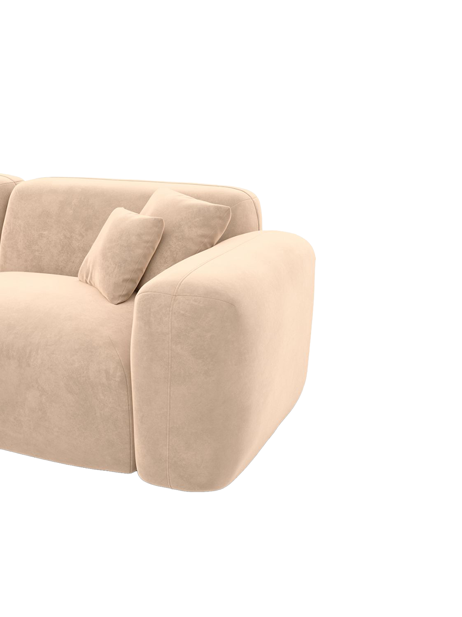 
Design Loungesessel „Aras“ mit Samtbezug - Samtbezug Beige
