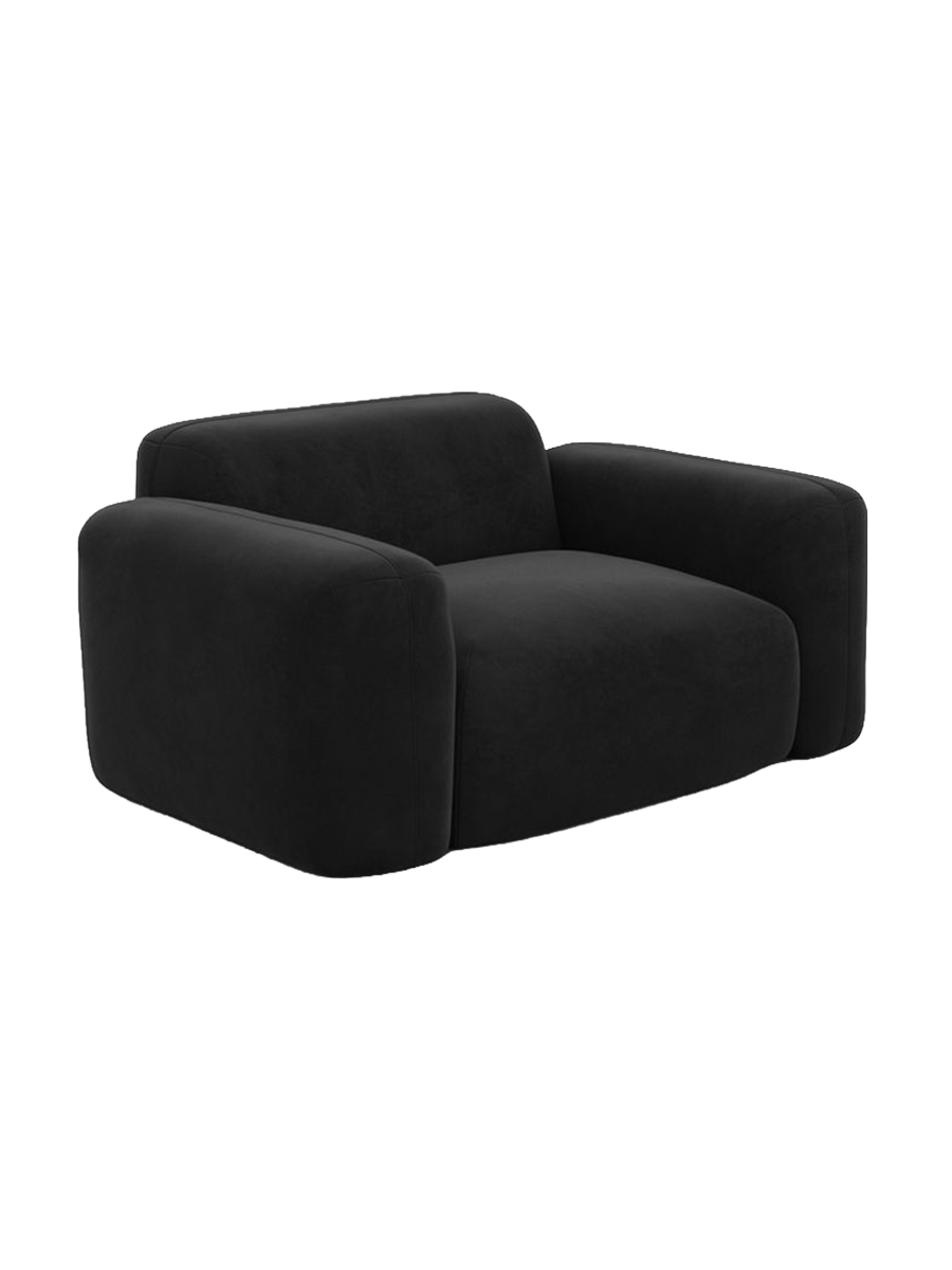 
Design Loungesessel „Aras“ mit Samtbezug - Samtbezug Beige