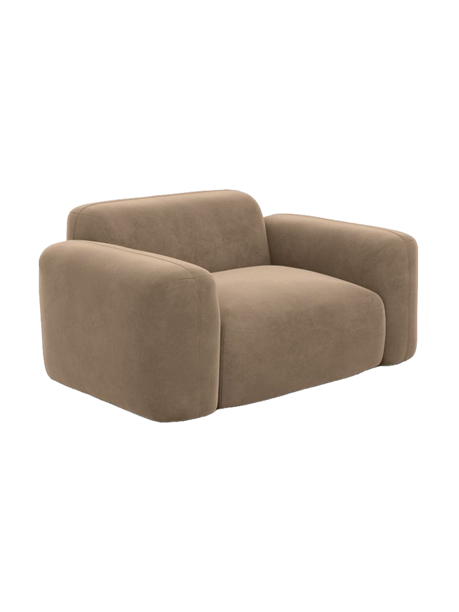 
Design Loungesessel „Aras“ mit Samtbezug - Samtbezug Beige