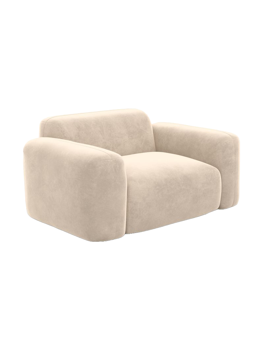 
Design Loungesessel „Aras“ mit Samtbezug - Samtbezug Beige