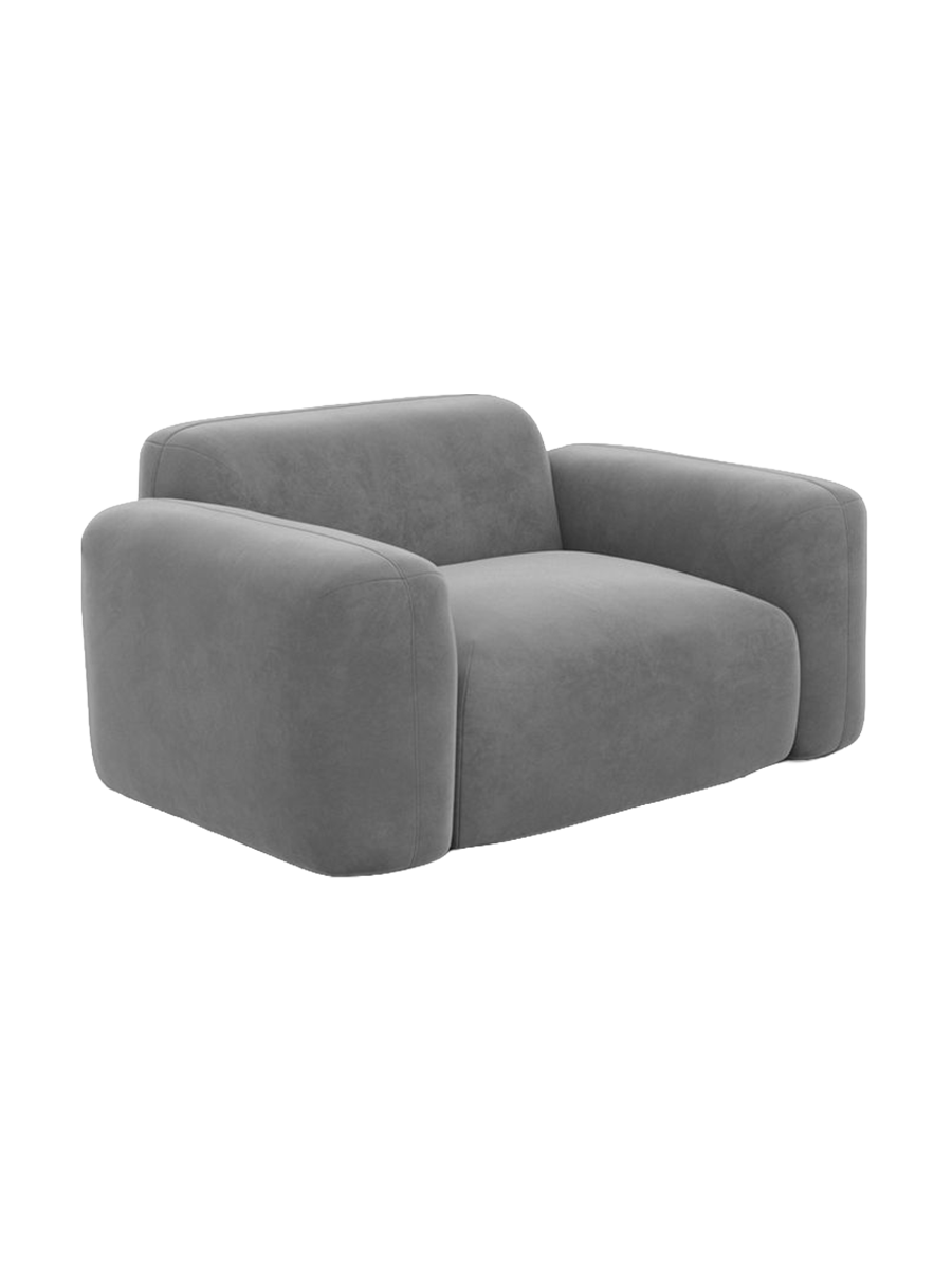 
Design Loungesessel „Aras“ mit Samtbezug - Samtbezug Beige