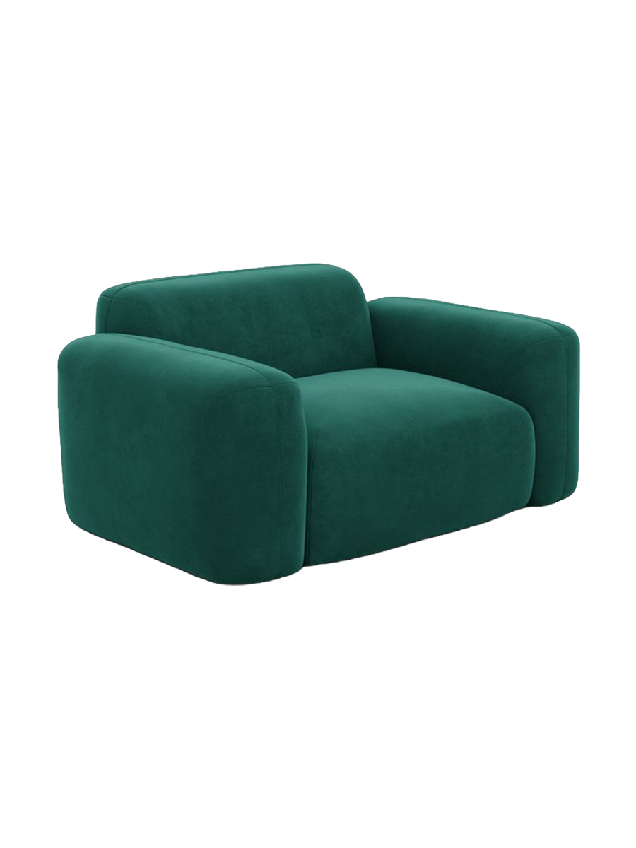 
Design Loungesessel „Aras“ mit Samtbezug - Samtbezug Beige