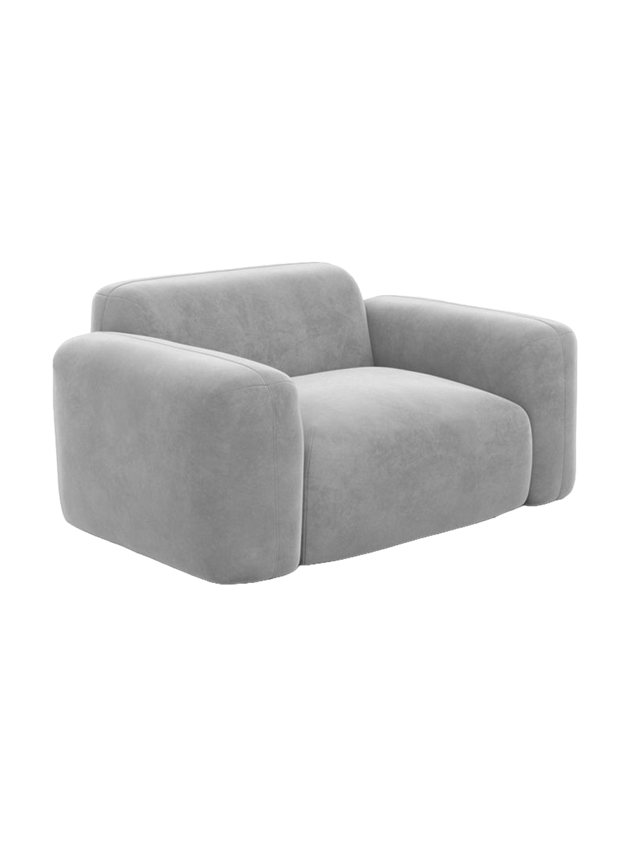 
Design Loungesessel „Aras“ mit Samtbezug - Samtbezug Beige