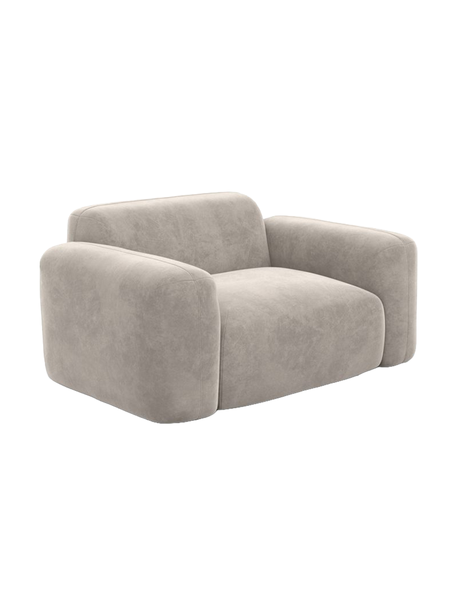
Design Loungesessel „Aras“ mit Samtbezug - Samtbezug Beige