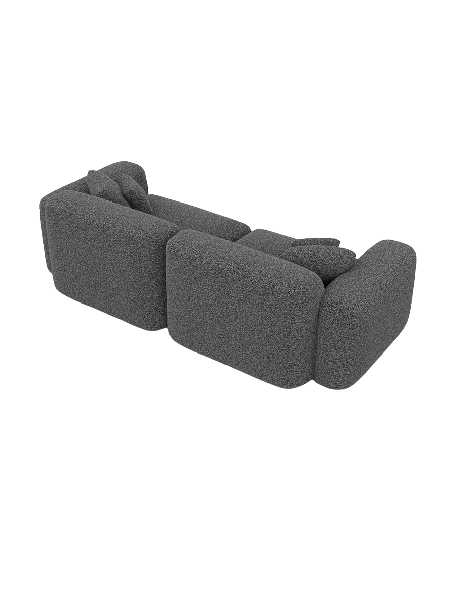
2-Sitzer Design Sofa „Aras“ mit Bouclé-Bezug - Bouclé Graphit