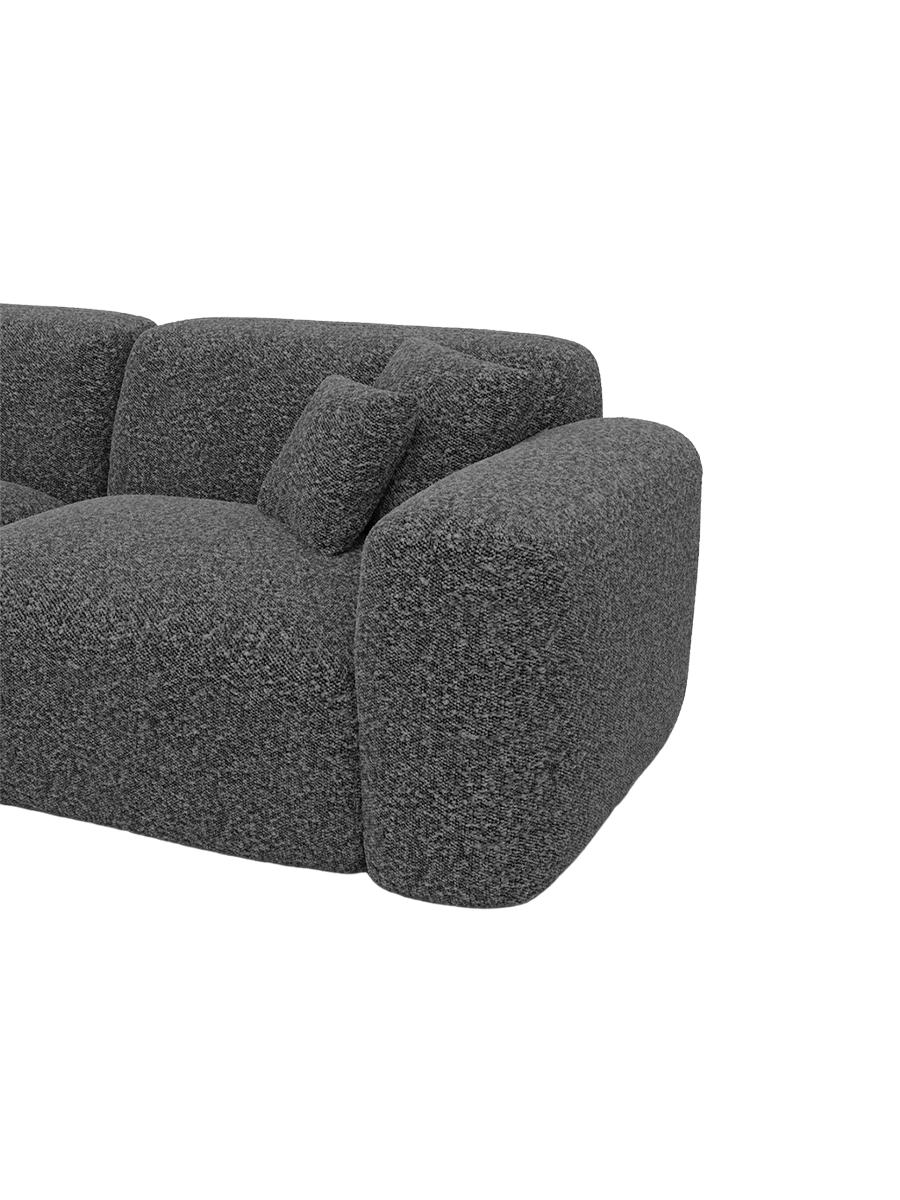 
2-Sitzer Design Sofa „Aras“ mit Bouclé-Bezug - Bouclé Graphit