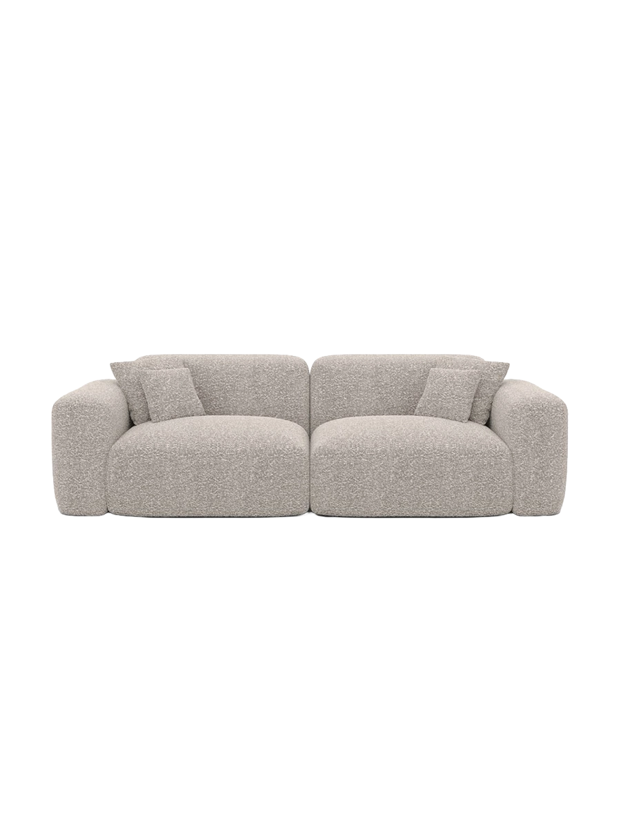 
2-Sitzer Design Sofa „Aras“ mit Bouclé-Bezug - Bouclé Graphit