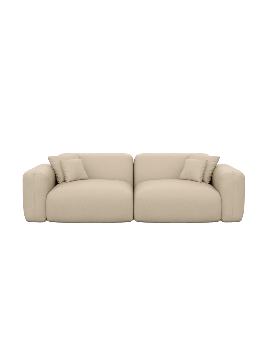 
2-Sitzer Design Echtleder Sofa „Aras“ - Echtleder Beige
