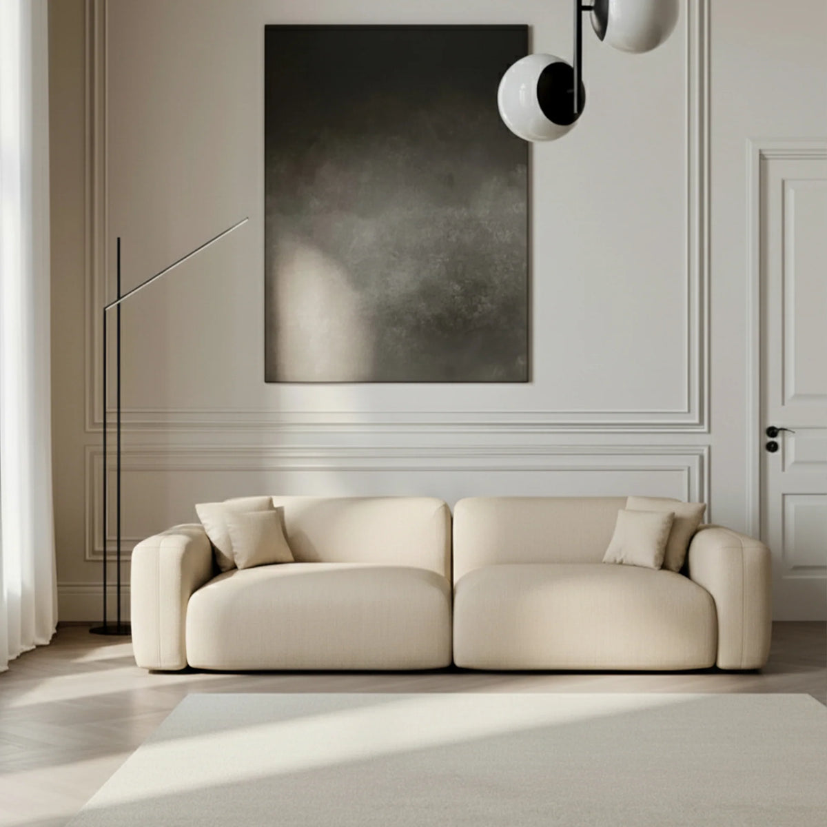 
2-Sitzer Design Echtleder Sofa „Aras“ - Echtleder Beige