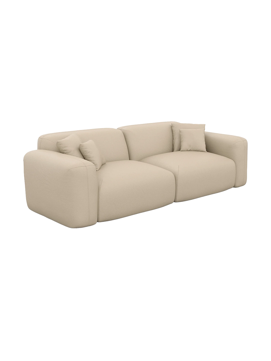 
2-Sitzer Design Echtleder Sofa „Aras“ - Echtleder Beige