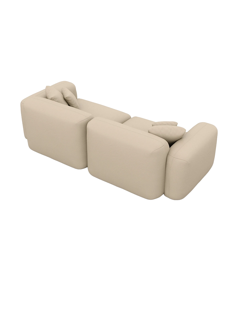 
2-Sitzer Design Echtleder Sofa „Aras“ - Echtleder Beige