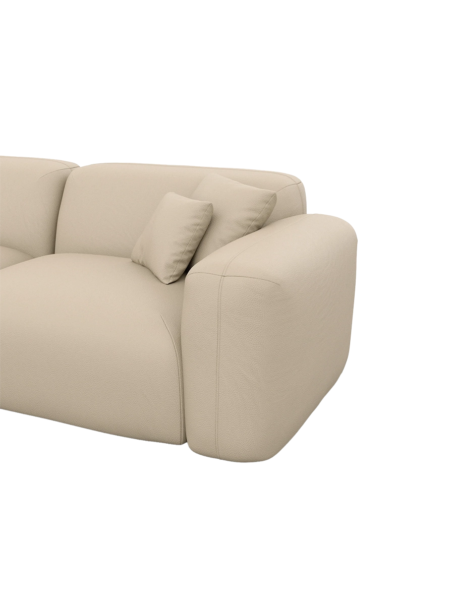 
2-Sitzer Design Echtleder Sofa „Aras“ - Echtleder Beige