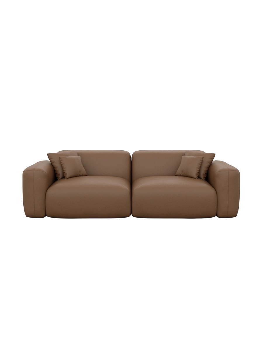 
2-Sitzer Design Echtleder Sofa „Aras“ - Echtleder Beige