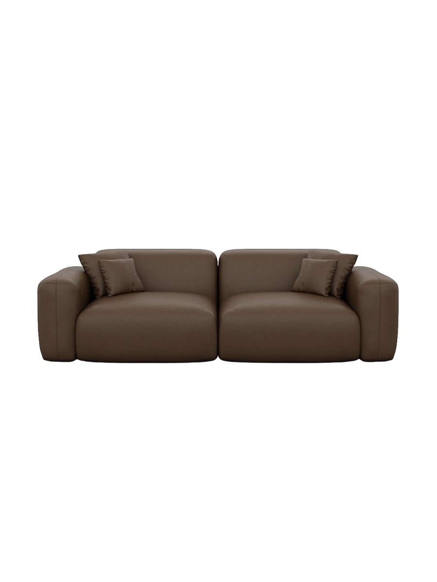 
2-Sitzer Design Echtleder Sofa „Aras“ - Echtleder Beige