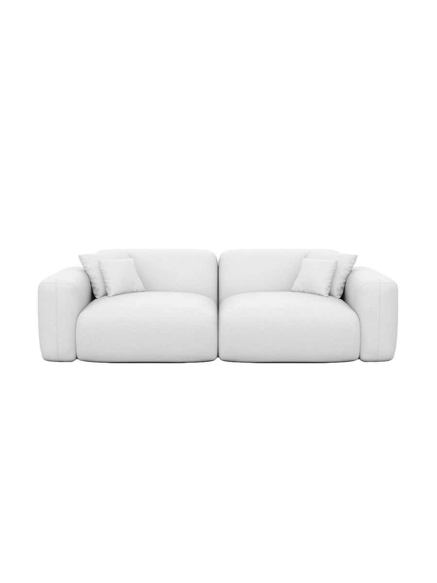 
2-Sitzer Design Echtleder Sofa „Aras“ - Echtleder Beige