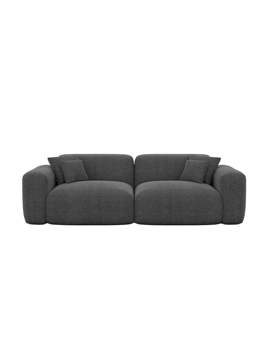
2-Sitzer Design Sofa „Aras“ mit Strukturstoff-Bezug - Strukturstoff Anthrazit